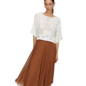 Aritzia Wilfred Blayze T-Shirt Blouse Floral White Women's Small